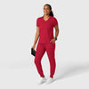 Boundless Women's Jogger Scrub Pant Red full scrub set