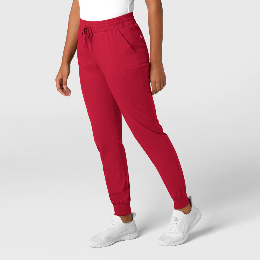 Boundless Women's Jogger Scrub Pant Red side view