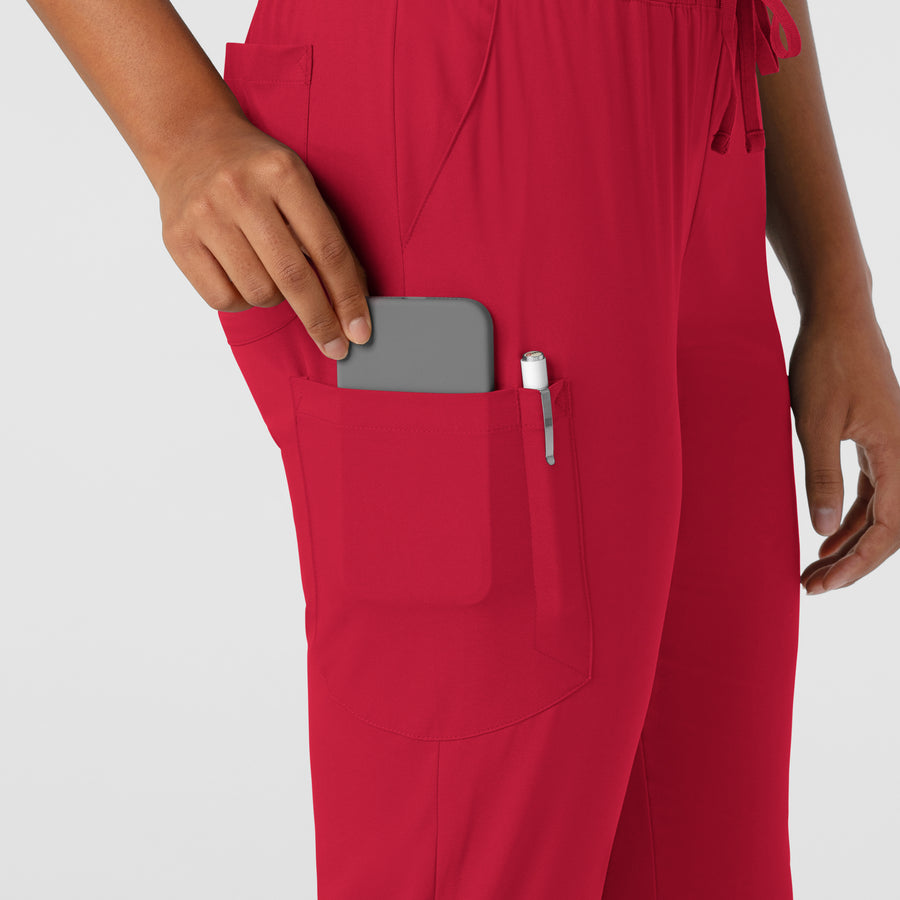 Boundless Women's Jogger Scrub Pant Red front detail