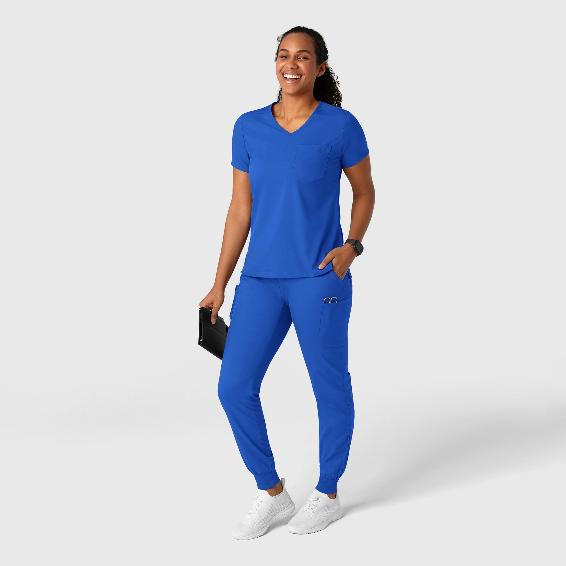 Boundless Women's Jogger Scrub Pant Royal full scrub set