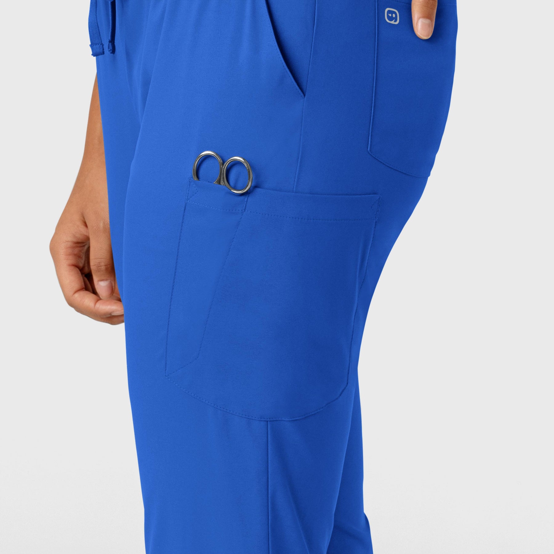 Boundless Women's Jogger Scrub Pant Royal side detail 1