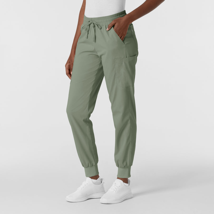 Boundless Women's Jogger Scrub Pant Sage side view