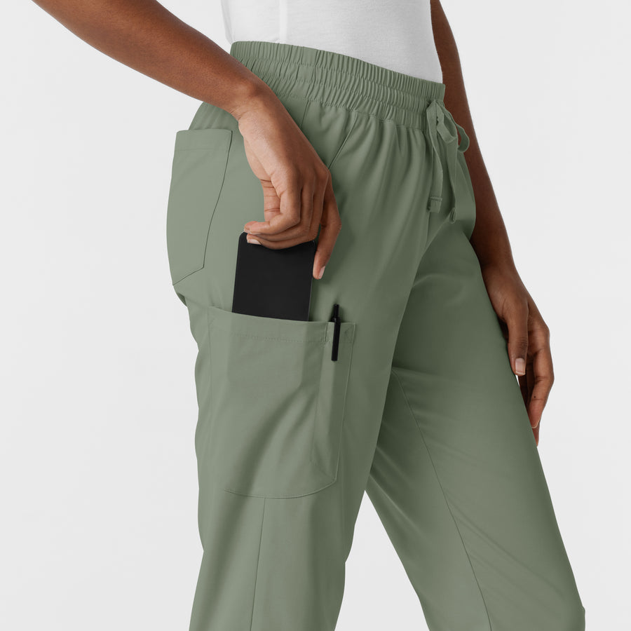 Boundless Women's Jogger Scrub Pant Sage back detail