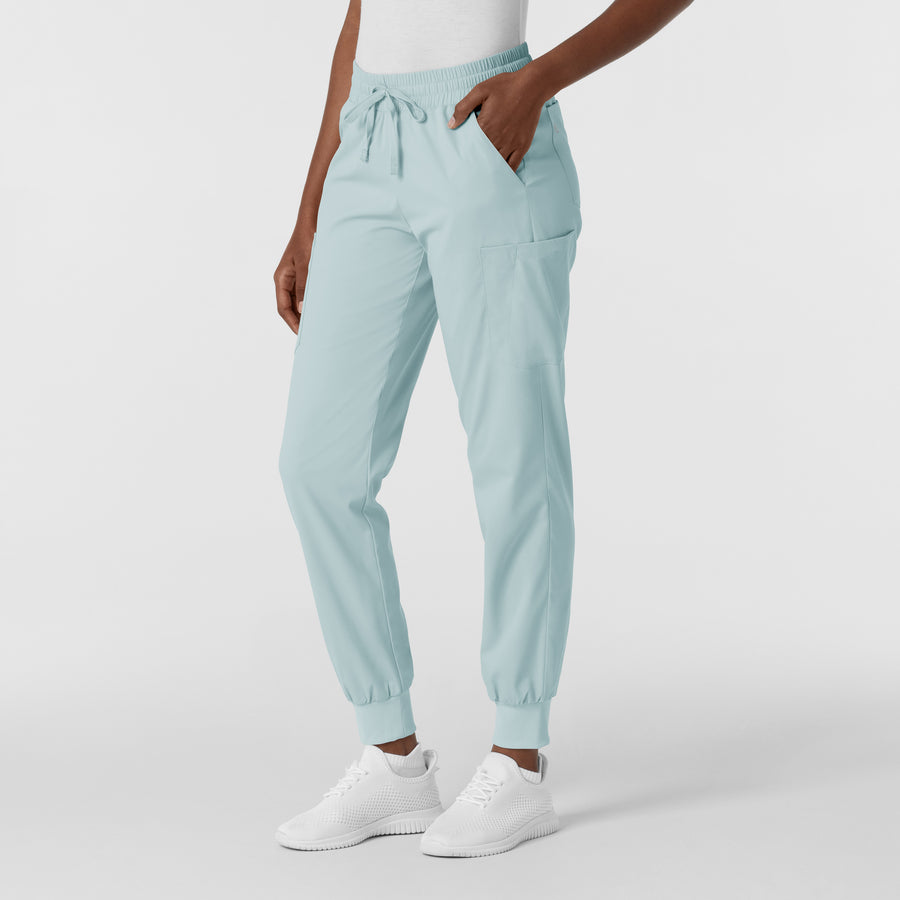 Boundless Women's Jogger Scrub Pant Sky Blue side view
