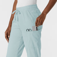 Boundless Women's Jogger Scrub Pant Sky Blue hemline detail