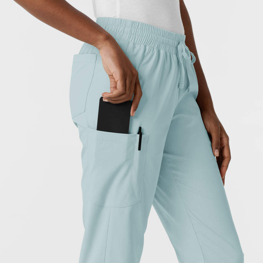 Boundless Women's Jogger Scrub Pant Sky Blue back detail