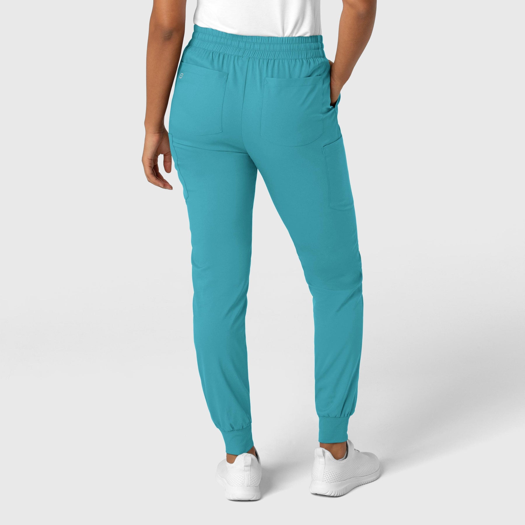 Boundless Women's Jogger Scrub Pant Teal back view