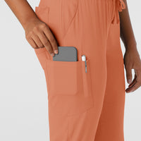 Boundless Women's Jogger Scrub Pant Terracotta front detail