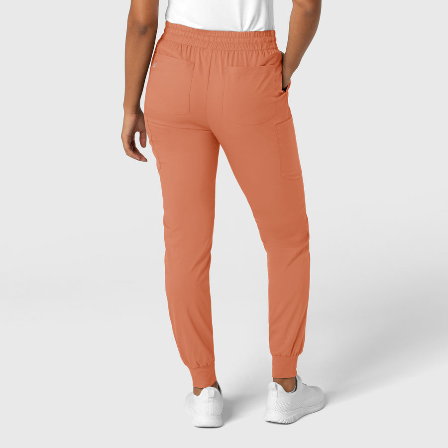 Boundless Women's Jogger Scrub Pant Terracotta back view