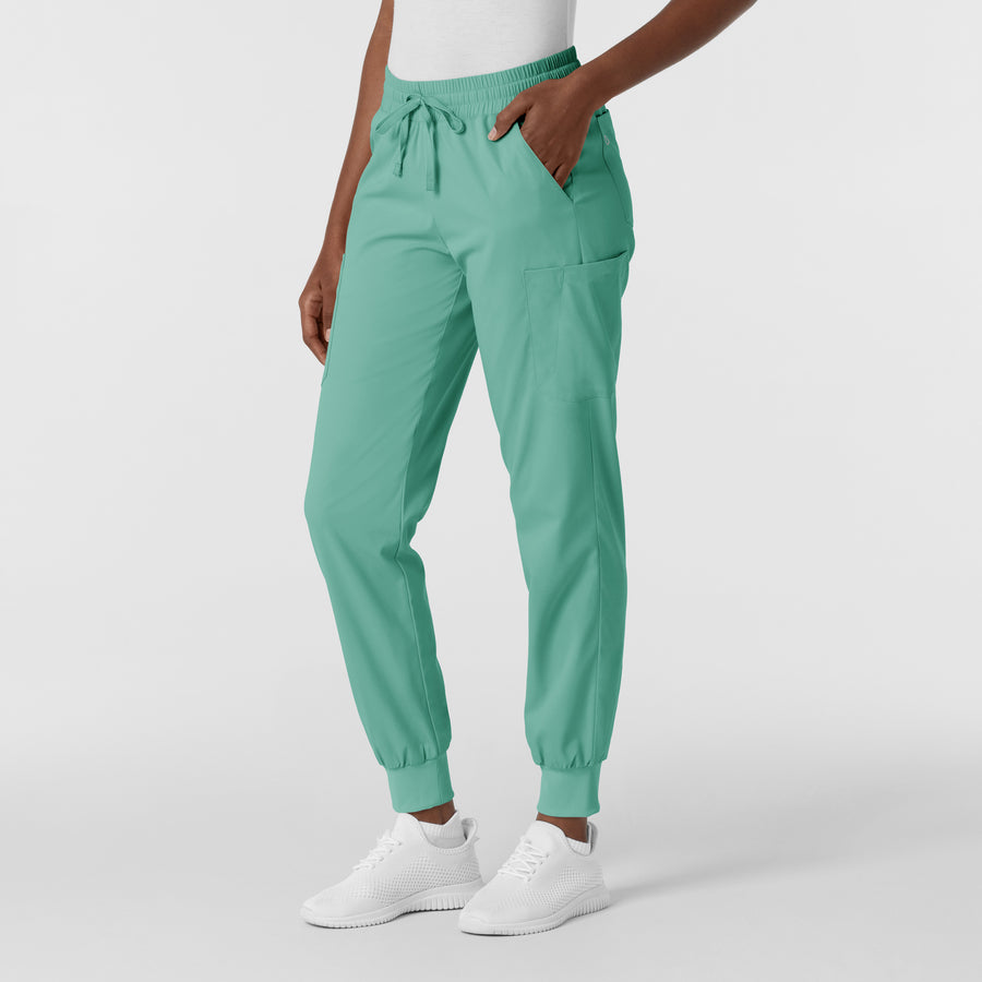 Boundless Women's Jogger Scrub Pant Turquoise side view