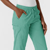 Boundless Women's Jogger Scrub Pant Turquoise side detail 1