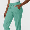 Boundless Women's Jogger Scrub Pant Turquoise side detail 2