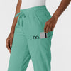 Boundless Women's Jogger Scrub Pant Turquoise hemline detail