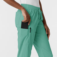 Boundless Women's Jogger Scrub Pant Turquoise back detail