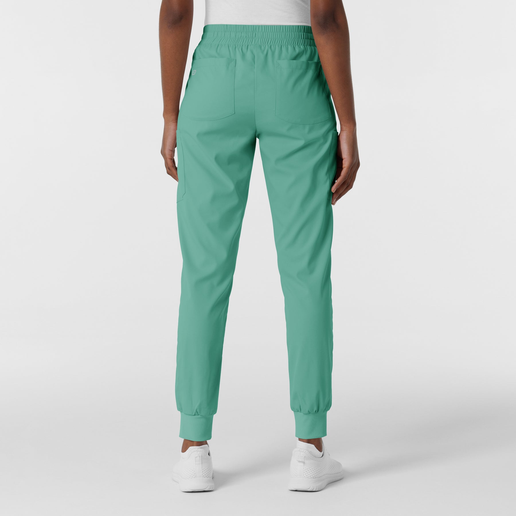 Boundless Women's Jogger Scrub Pant Turquoise back view