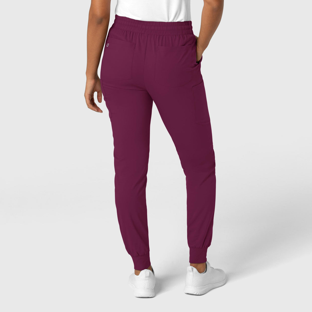 Boundless Women's Jogger Scrub Pant Wine back view