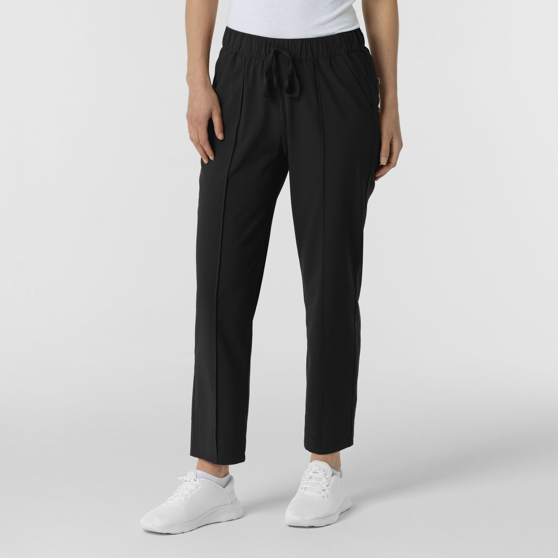 RENEW Edit Women's Tapered Ankle Scrub Trouser Black side view