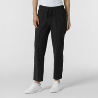 RENEW Edit Women's Tapered Ankle Scrub Trouser Black side view