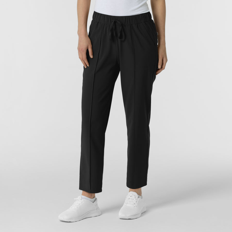 RENEW Edit Women's Tapered Ankle Scrub Trouser Black side view