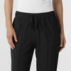 RENEW Edit Women's Tapered Ankle Scrub Trouser Black front detail