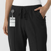 RENEW Edit Women's Tapered Ankle Scrub Trouser Black side detail 1