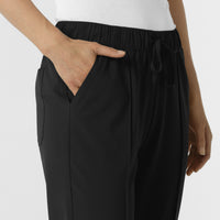 RENEW Edit Women's Tapered Ankle Scrub Trouser Black side detail 2