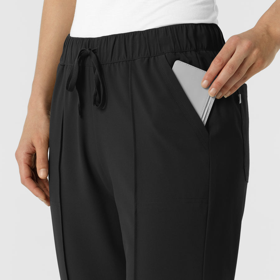 RENEW Edit Women's Tapered Ankle Scrub Trouser Black hemline detail