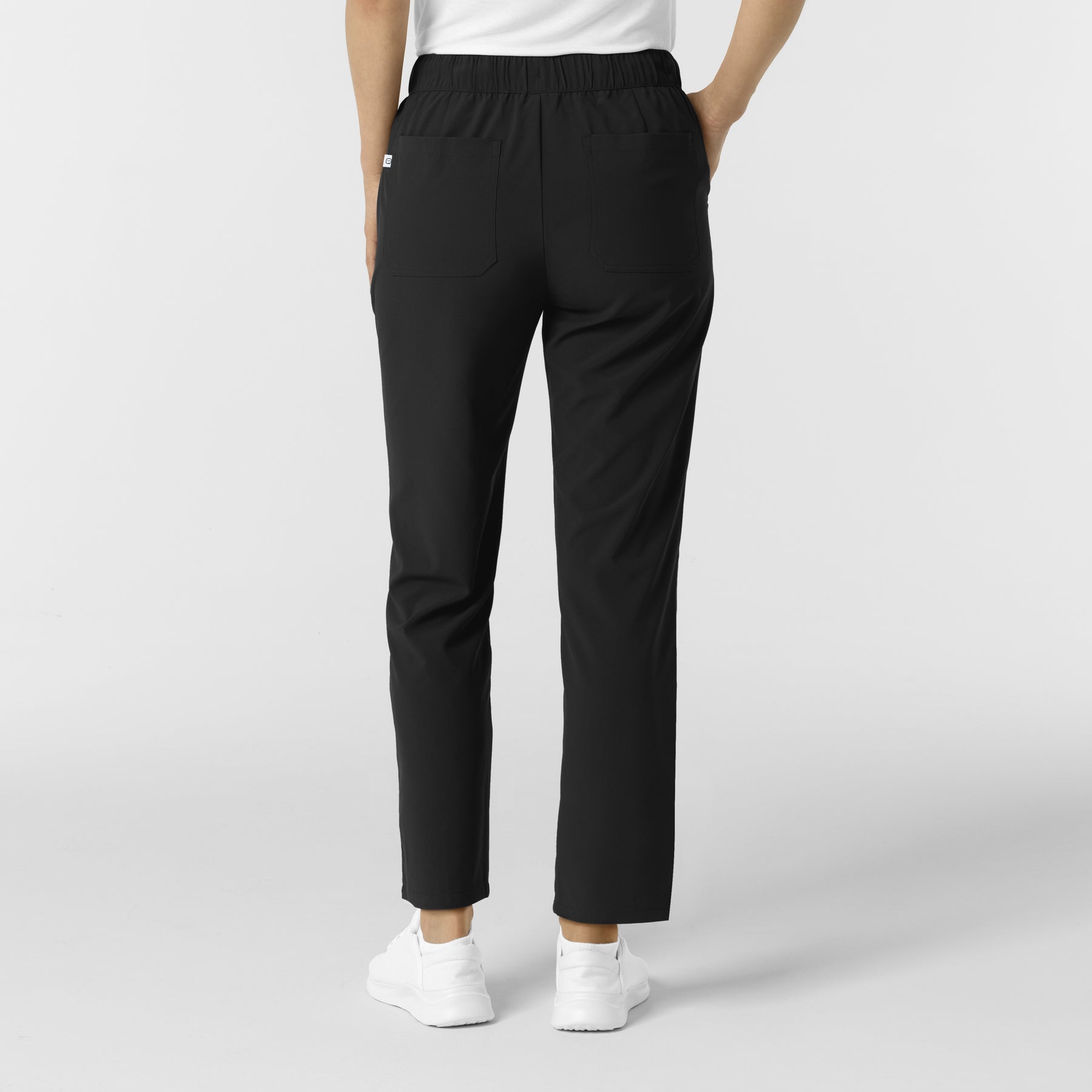 RENEW Edit Women's Tapered Ankle Scrub Trouser Black back view