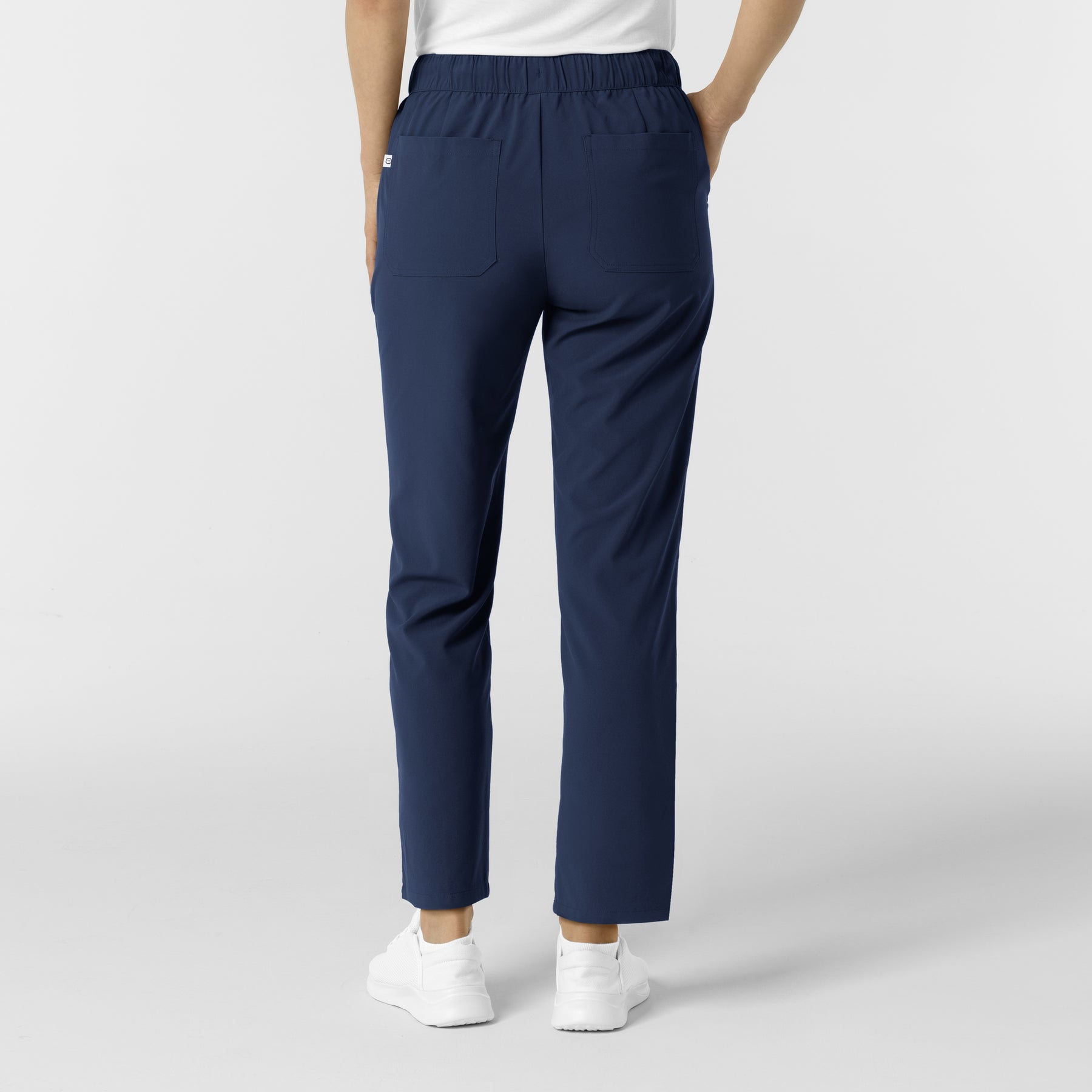RENEW Edit Women's Tapered Ankle Scrub Trouser Navy back view