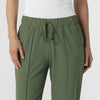 RENEW Edit Women's Tapered Ankle Scrub Trouser Olive front detail