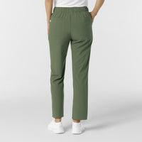 RENEW Edit Women's Tapered Ankle Scrub Trouser Olive back view