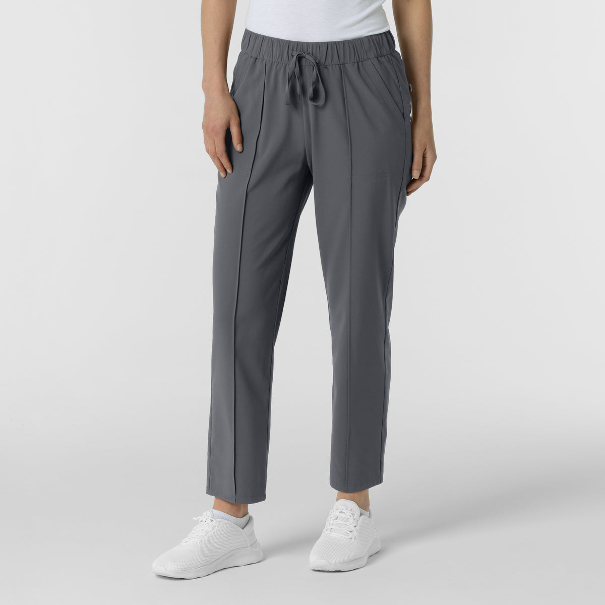 RENEW Edit Women's Tapered Ankle Scrub Trouser Pewter side view