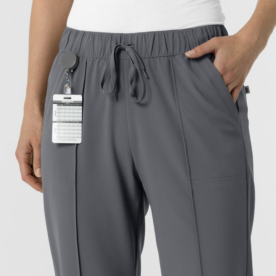 RENEW Edit Women's Tapered Ankle Scrub Trouser Pewter side detail 1