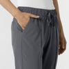 RENEW Edit Women's Tapered Ankle Scrub Trouser Pewter side detail 2