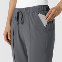 RENEW Edit Women's Tapered Ankle Scrub Trouser Pewter hemline detail