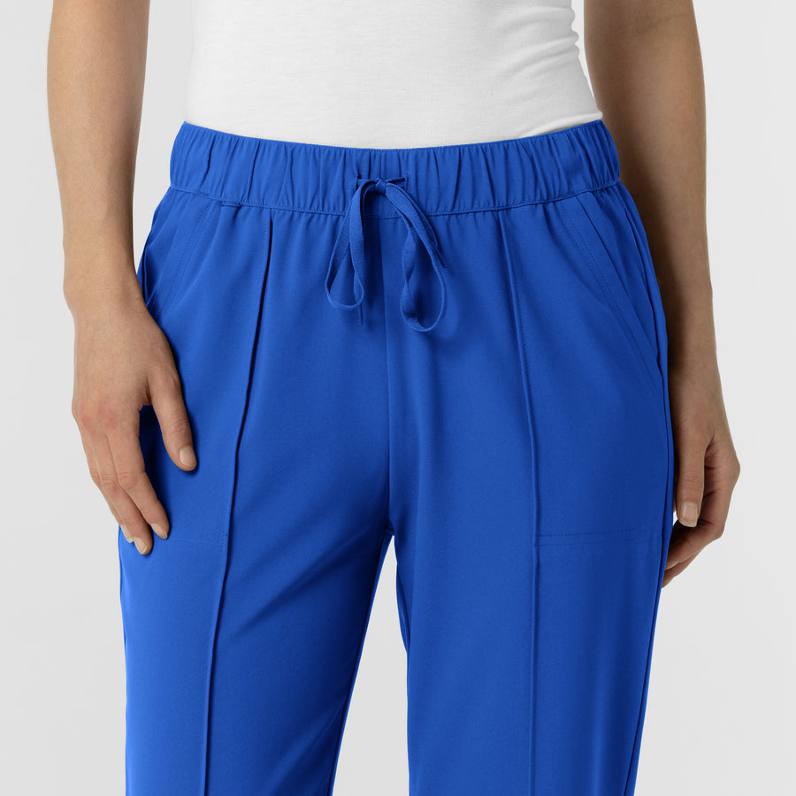 RENEW Edit Women's Tapered Ankle Scrub Trouser Royal front detail