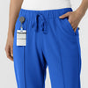 RENEW Edit Women's Tapered Ankle Scrub Trouser Royal side detail 1