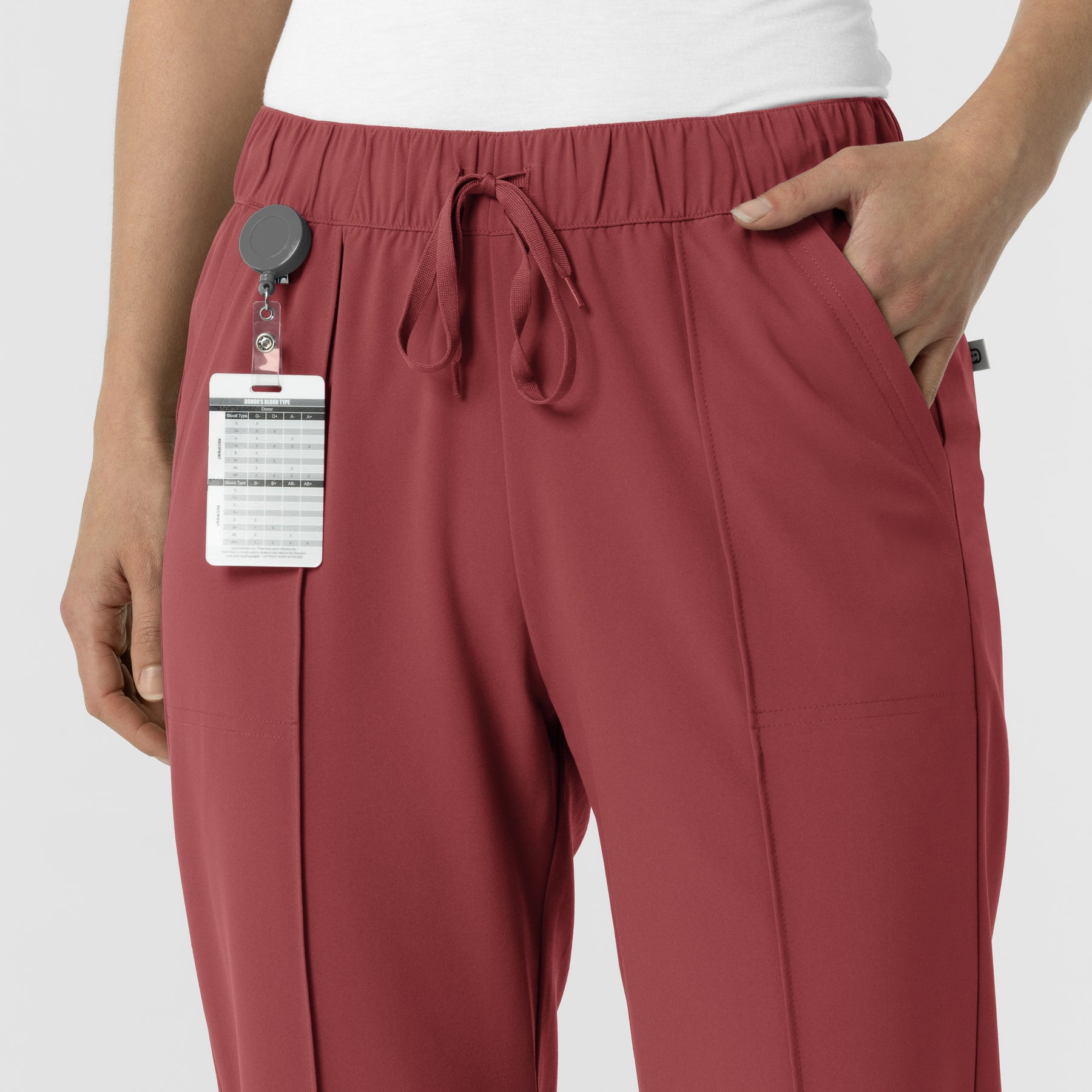 RENEW Women's Tapered Ankle Scrub Trouser - Ruby