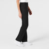 W123 Women's Flat Front Cargo Scrub Pant Black side view