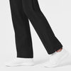 W123 Women's Flat Front Cargo Scrub Pant Black hemline detail