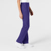 W123 Women's Flat Front Cargo Scrub Pant Grape side view