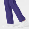 W123 Women's Flat Front Cargo Scrub Pant Grape hemline detail