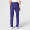 W123 Women's Flat Front Cargo Scrub Pant Grape back view