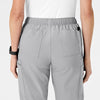 W123 Women's Flat Front Cargo Scrub Pant Grey back detail