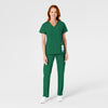 W123 Women's Flat Front Cargo Scrub Pant Hunter scrub set