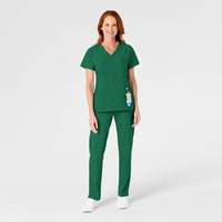 W123 Women's Flat Front Cargo Scrub Pant Hunter scrub set