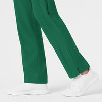 W123 Women's Flat Front Cargo Scrub Pant Hunter hemline detail