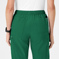 W123 Women's Flat Front Cargo Scrub Pant Hunter back detail