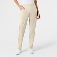 Wink W123 Women's Flat Front Cargo Scrub Pant Khaki