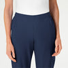 W123 Women's Flat Front Cargo Scrub Pant Navy front detail